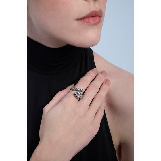 Anel Solitario Pear Classics Prata Boho